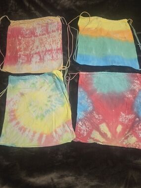 Tie-Dye Drawstring Backpack - Multicolor
